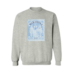 Diego Maradona Argentina National Team Vive La Fete Women's Vintage Stamp Sweatshirt -  Gray
