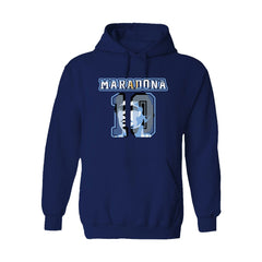 Diego Maradona Argentina National Team Vive La Fete Women's Name & Number Pullover Hoodie -  Navy