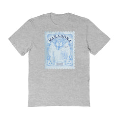 Diego Maradona Argentina National Team Vive La Fete Women's Vintage Stamp T-Shirt -  Gray