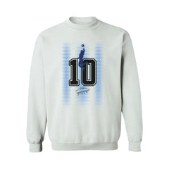 Diego Maradona Argentina National Team Vive La Fete Number & Signature Sweatshirt -  White
