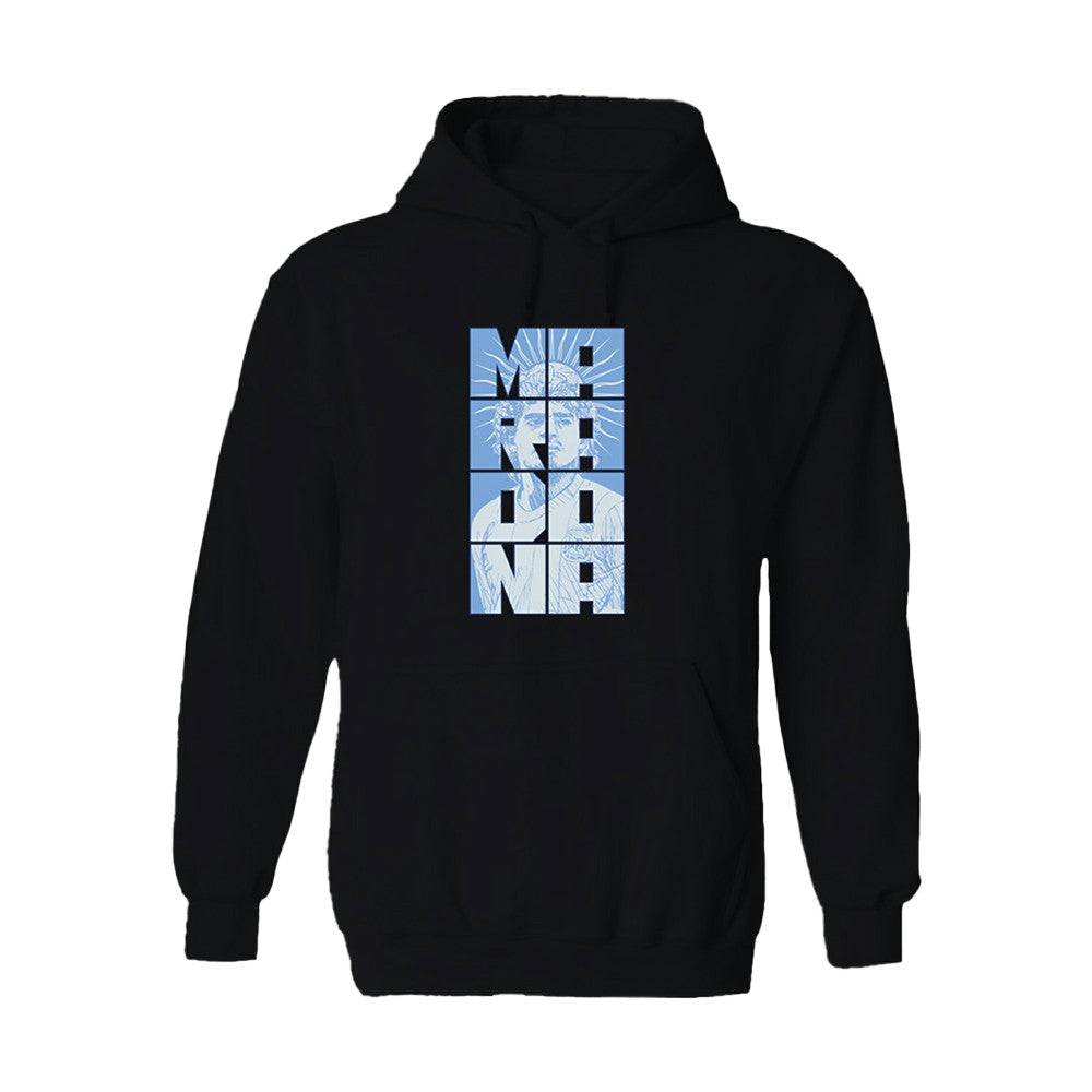 Diego Maradona Argentina National Team Vive La Fete Portrait Hoodie -  Black