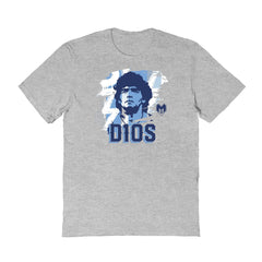 Diego Maradona Argentina National Team Vive La Fete D10S T-Shirt -  Gray