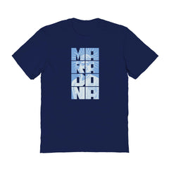 Diego Maradona Argentina National Team Vive La Fete Portrait T-Shirt -  Navy