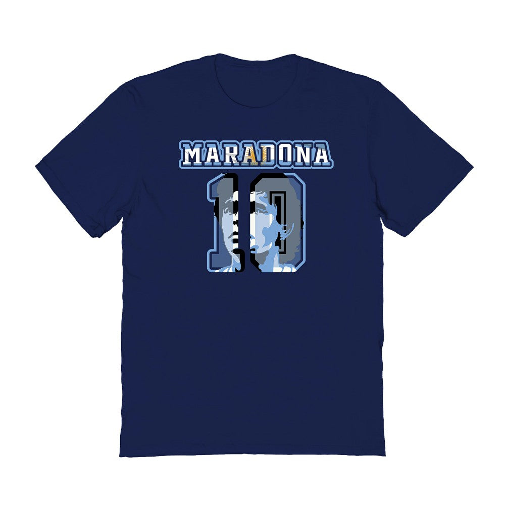 Diego Maradona Argentina National Team Vive La Fete Name & Number T-Shirt -  Navy