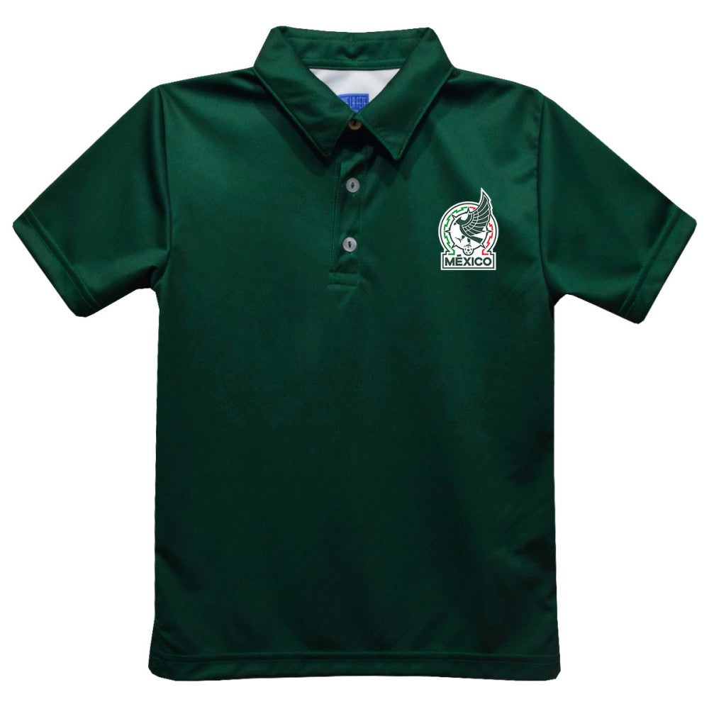 Mexico National Team Vive La Fete Youth Solid Polo -  Green