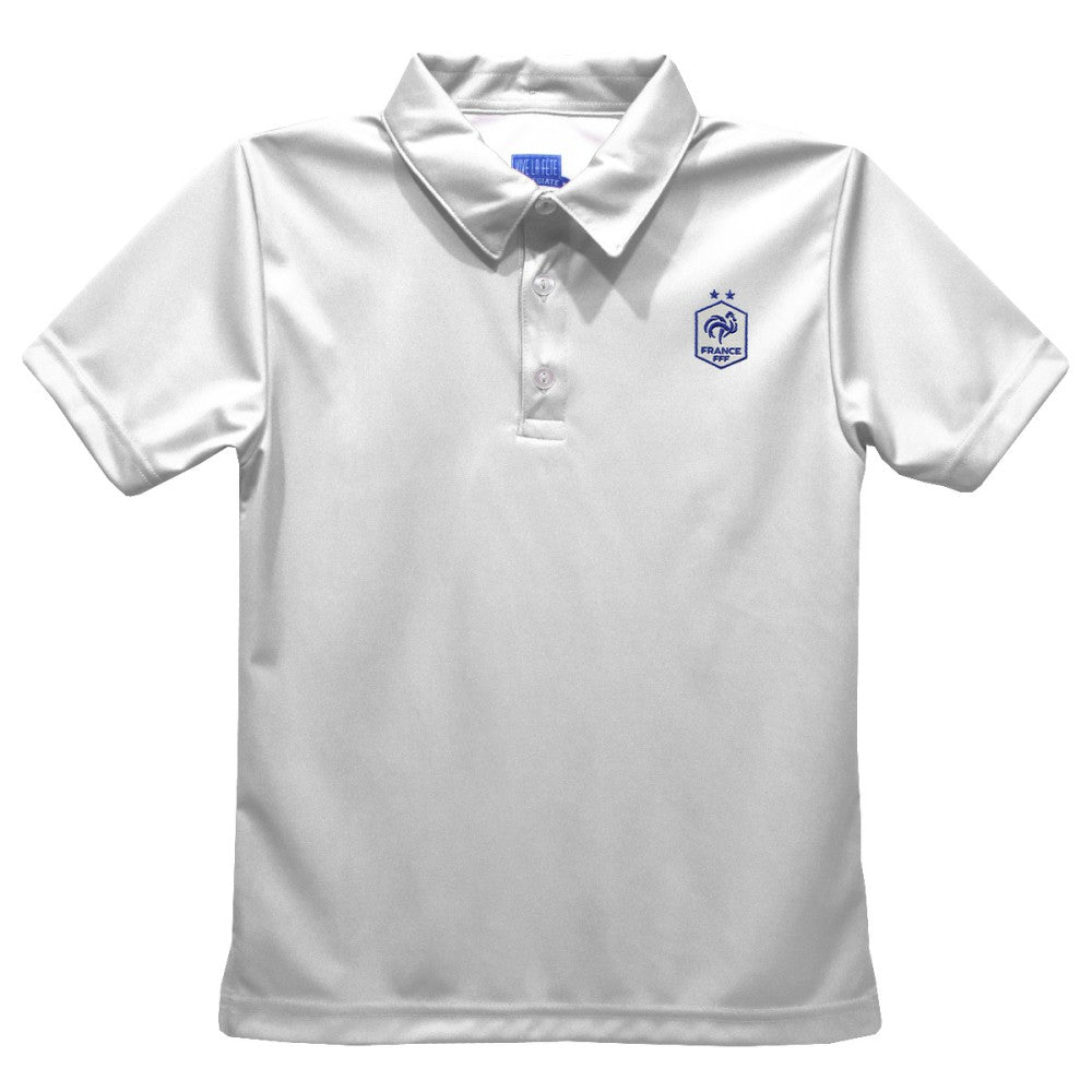 France National Team Vive La Fete Youth Solid Polo -  White