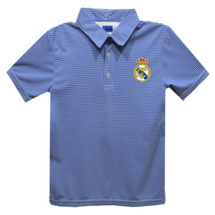 Real Madrid Vive La Fete Youth Pencil Stripe Polo -  Royal