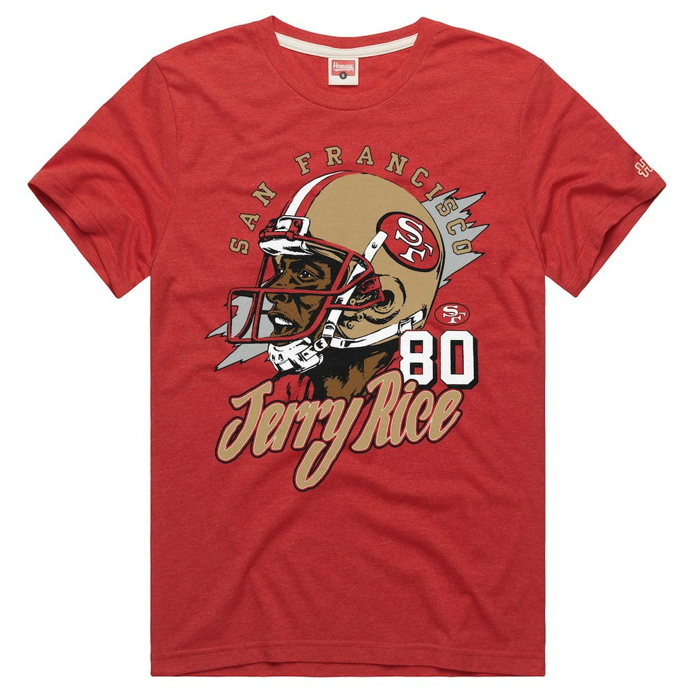 Jerry Rice  Homage Unisex Retired Player Classic Caricature T-Shirt - San Francisco 49ers