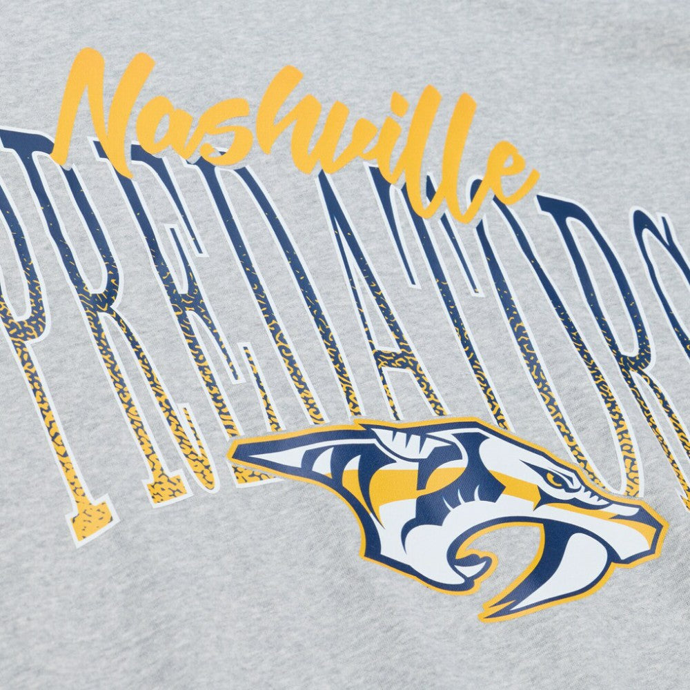 NHL Heather Gray Nashville Predators Mitchell & Ness Women's Hockey Night Sweatshirt