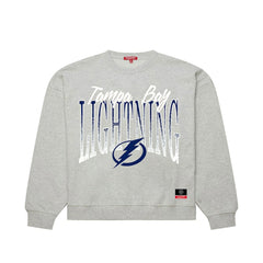NHL Heather Gray Tampa Bay Lightning Mitchell & Ness Women's Hockey Night Sweatshirt