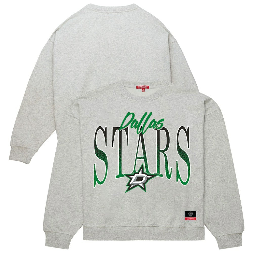 NHL Heather Gray Dallas Stars Mitchell & Ness Women's Hockey Night Sweatshirt
