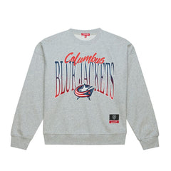 NHL Heather Gray Columbus Blue Jackets Mitchell & Ness Women's Hockey Night Sweatshirt