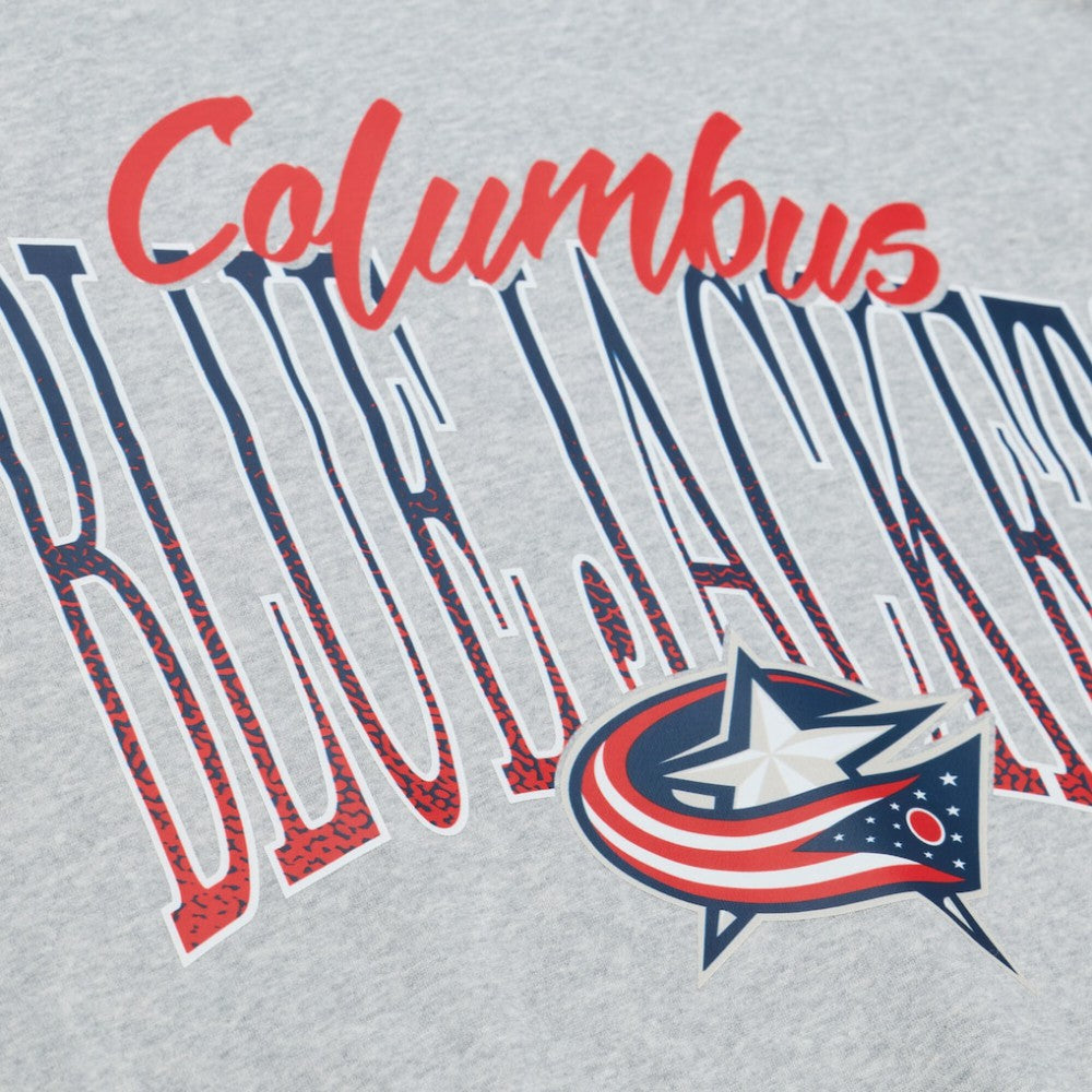 NHL Heather Gray Columbus Blue Jackets Mitchell & Ness Women's Hockey Night Sweatshirt