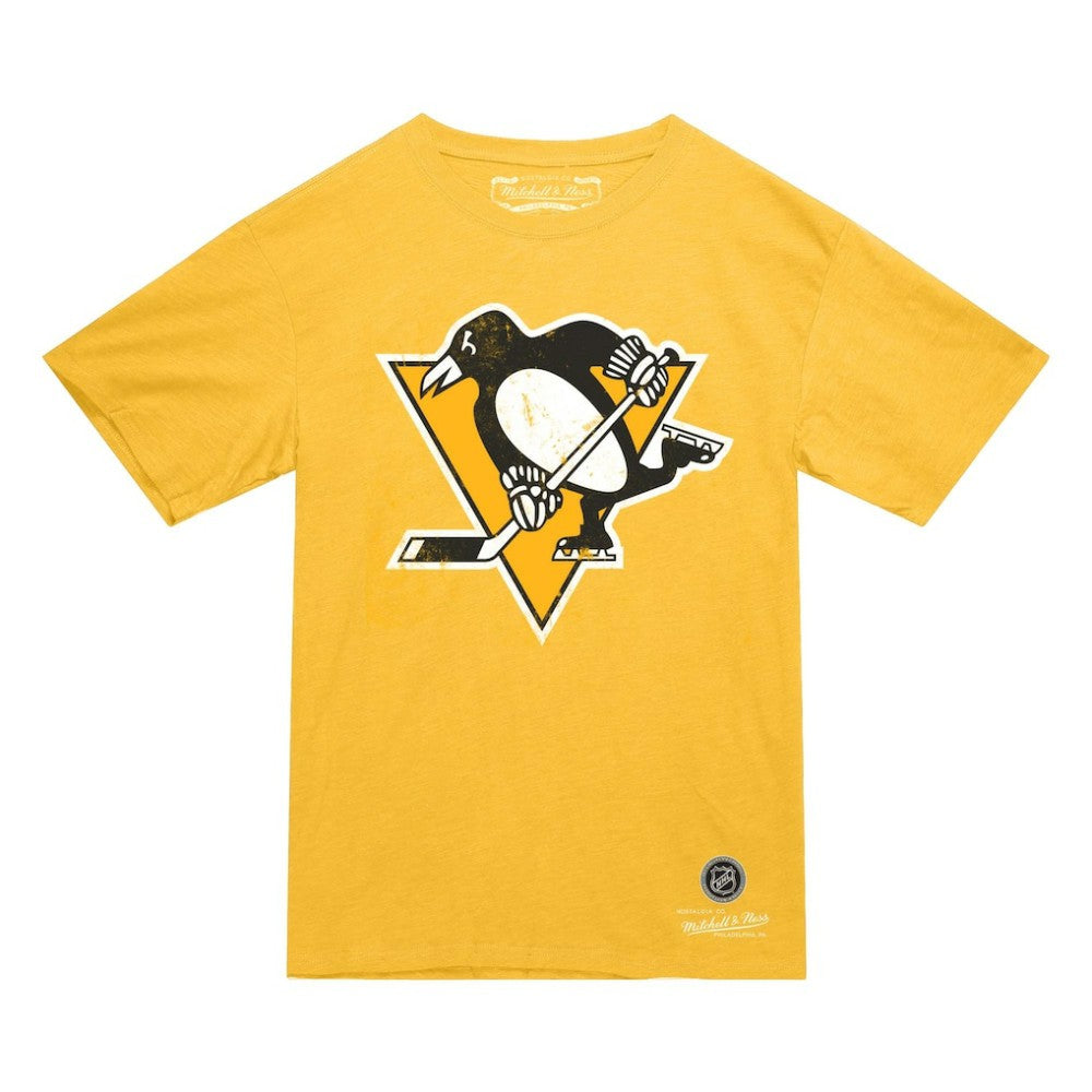 NHL Gold Pittsburgh Penguins Mitchell & Ness Heritage T-Shirt
