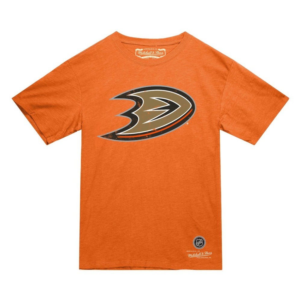 NHL Orange Anaheim Ducks Mitchell & Ness Heritage T-Shirt