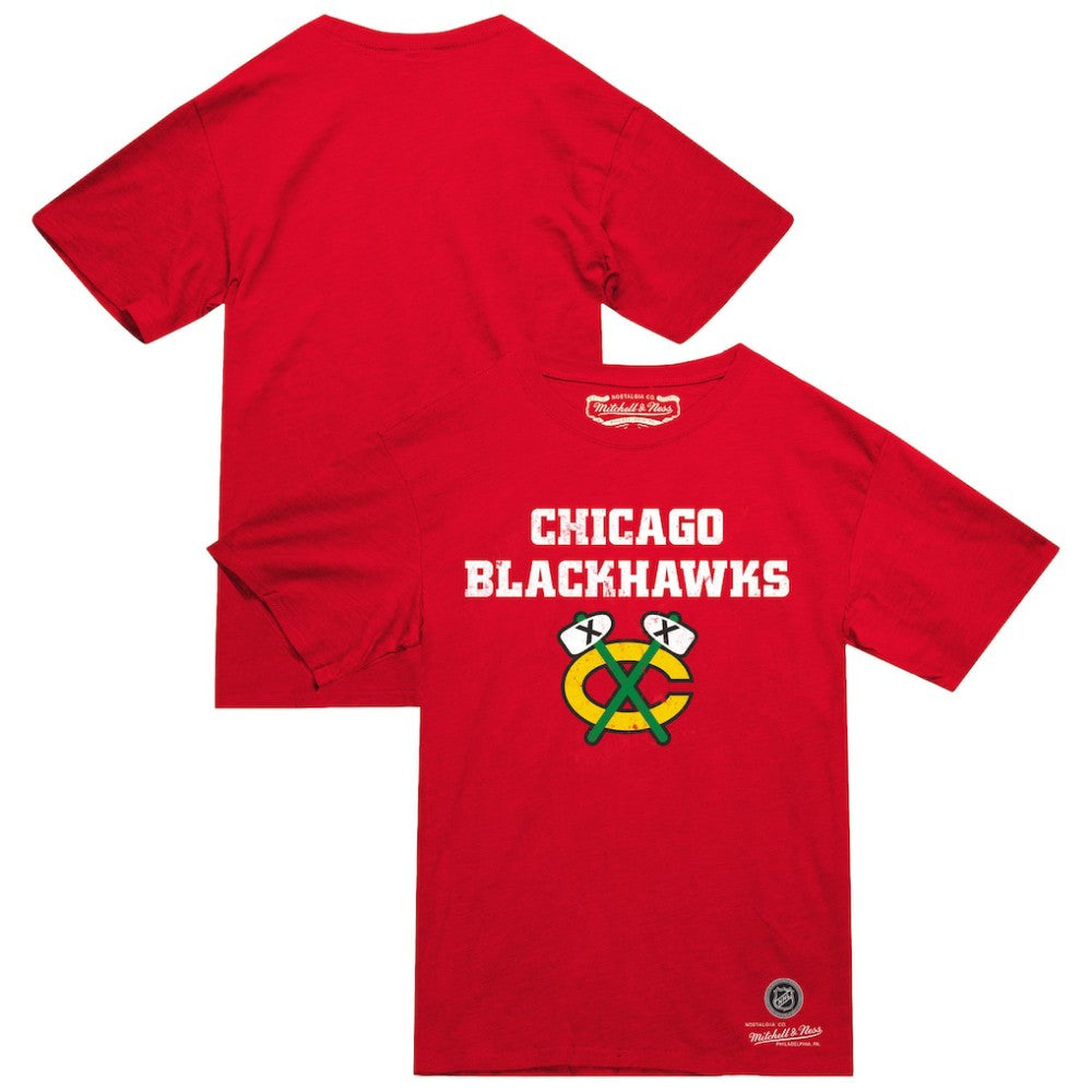 NHL Red Chicago Blackhawks Mitchell & Ness Heritage T-Shirt