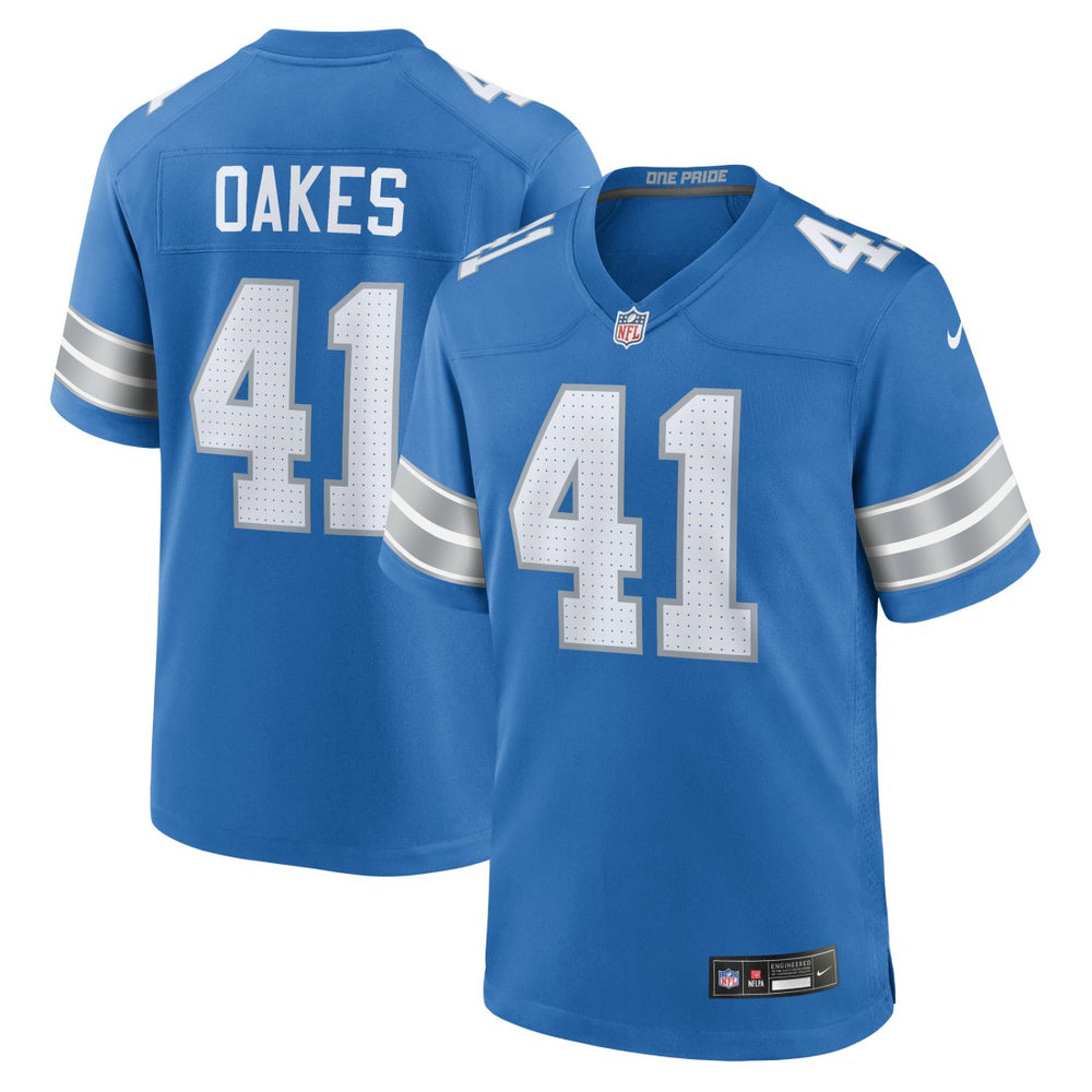 Gunnar Oakes  Team Game Jersey - Detroit Lions