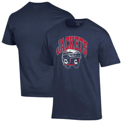 NHL Navy Columbus Blue Jackets Champion Helmet T-Shirt