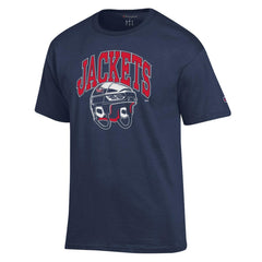 NHL Navy Columbus Blue Jackets Champion Helmet T-Shirt