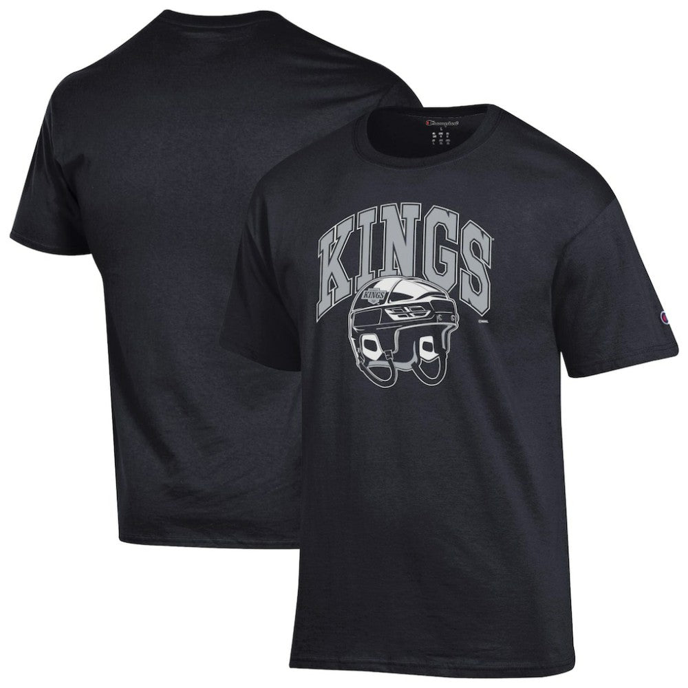 NHL Black Los Angeles Kings Champion Helmet T-Shirt