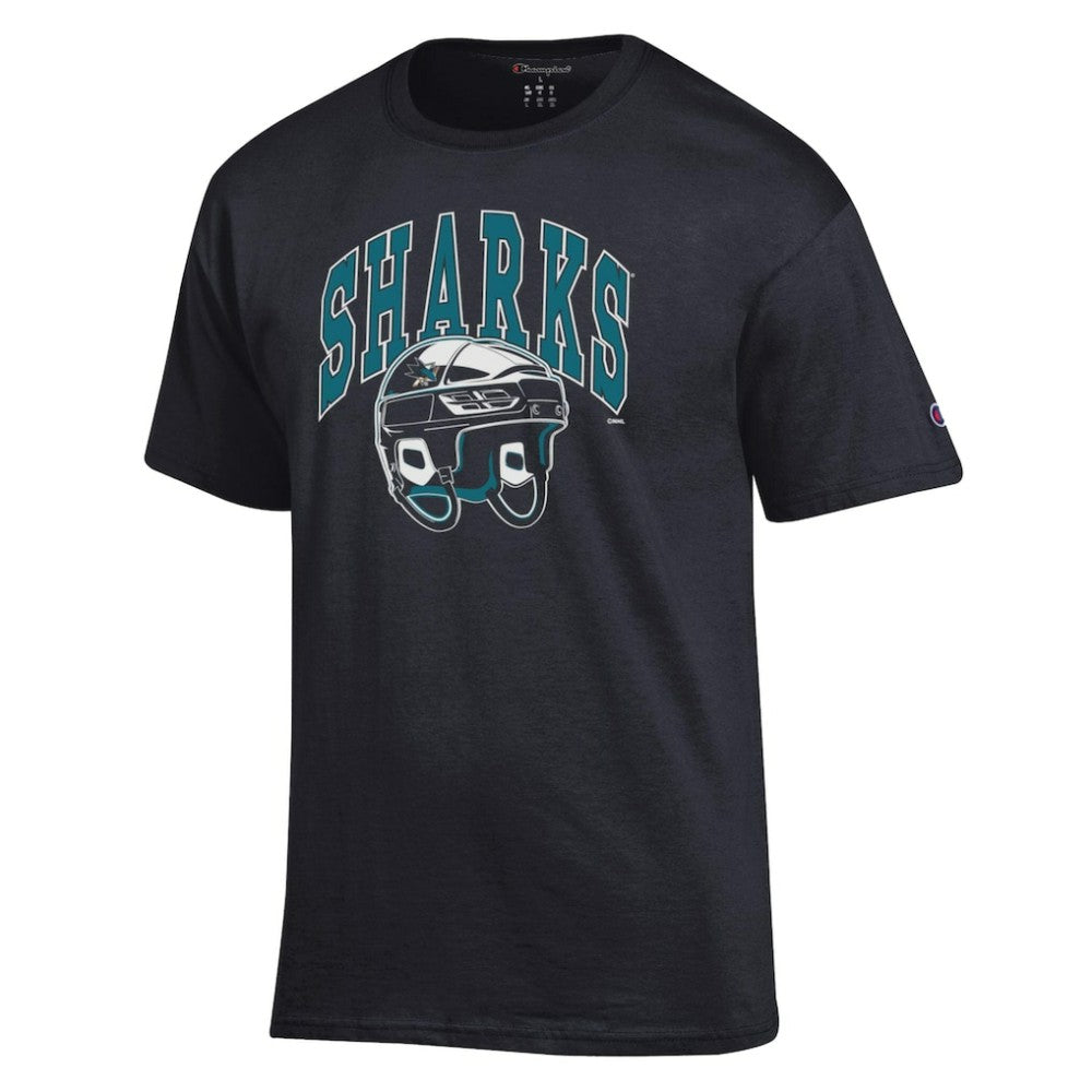 NHL Black San Jose Sharks Champion Helmet T-Shirt