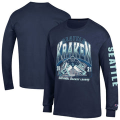 NHL Navy Seattle Kraken Champion Long Sleeve Jersey T-Shirt