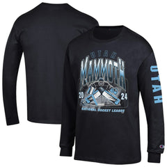 NHL Black Utah Mammoth Champion Long Sleeve Jersey T-Shirt