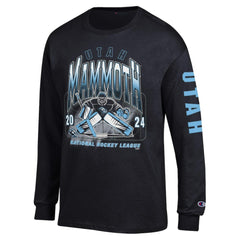 NHL Black Utah Mammoth Champion Long Sleeve Jersey T-Shirt