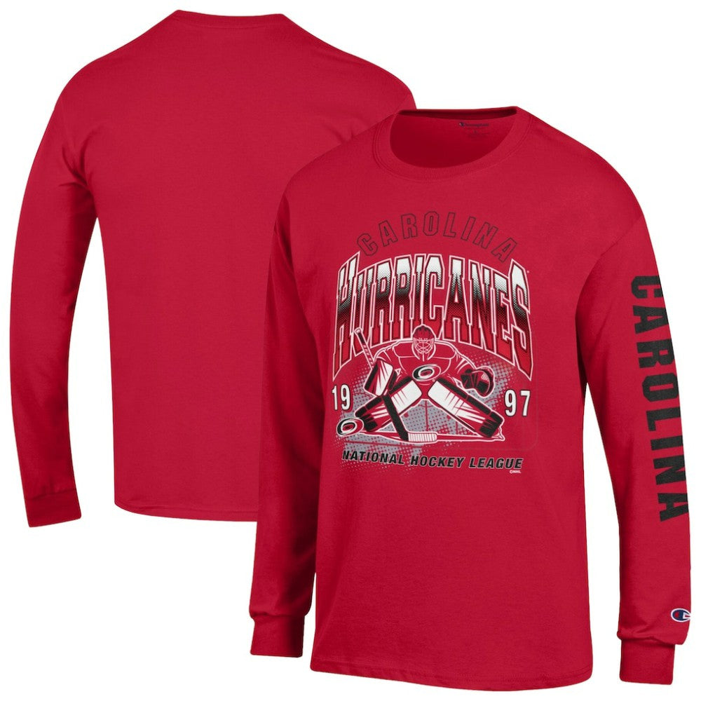 NHL Red Carolina Hurricanes Champion Long Sleeve Jersey T-Shirt