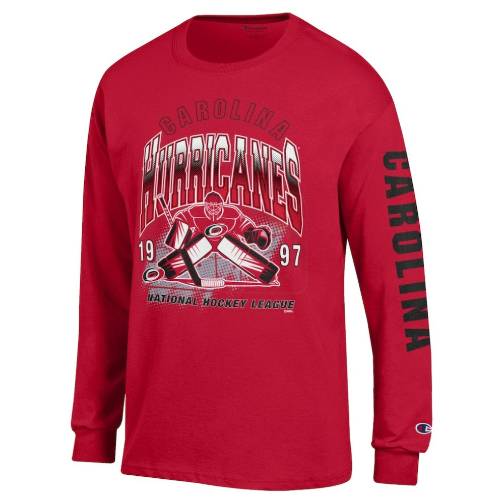 NHL Red Carolina Hurricanes Champion Long Sleeve Jersey T-Shirt