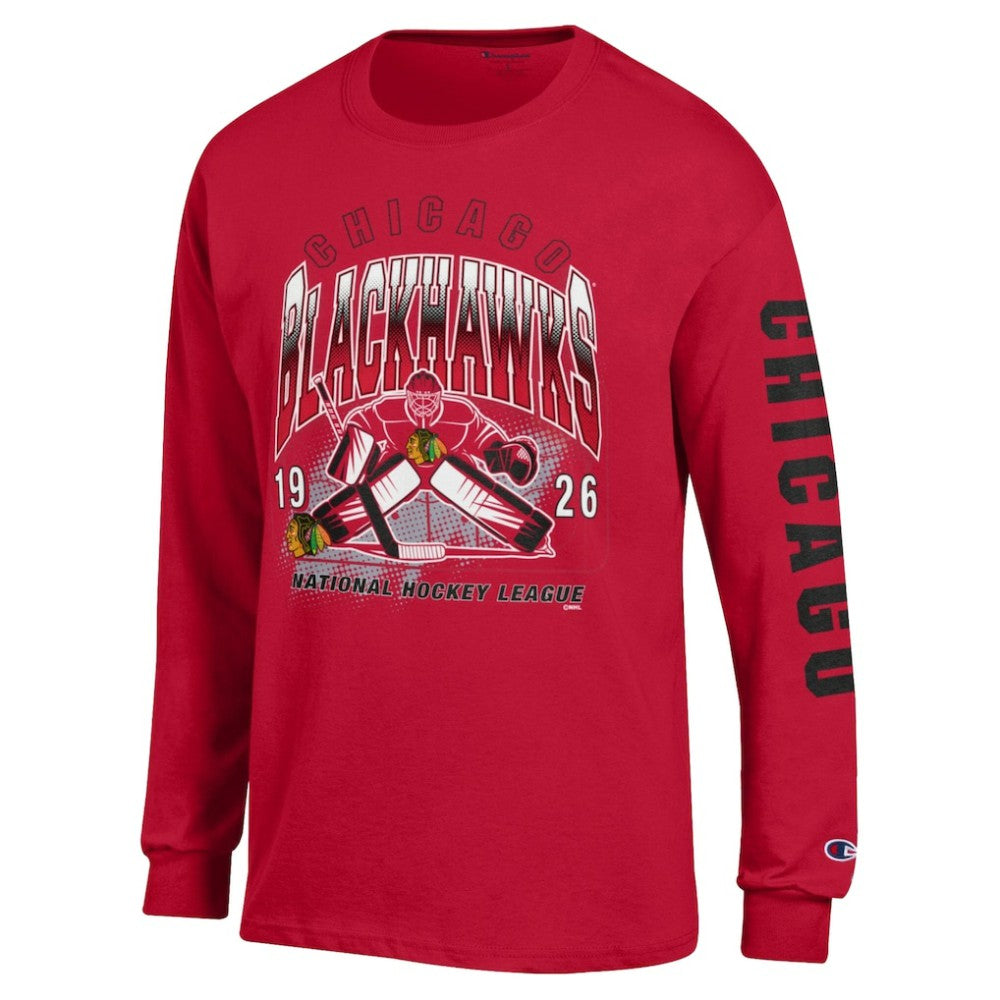 NHL Red Chicago Blackhawks Champion Long Sleeve Jersey T-Shirt