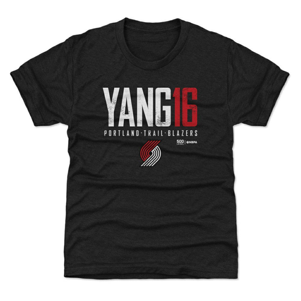 NBA Yang Hansen Portland Trail Blazers 500 Level Youth Elite Name & Number T-Shirt