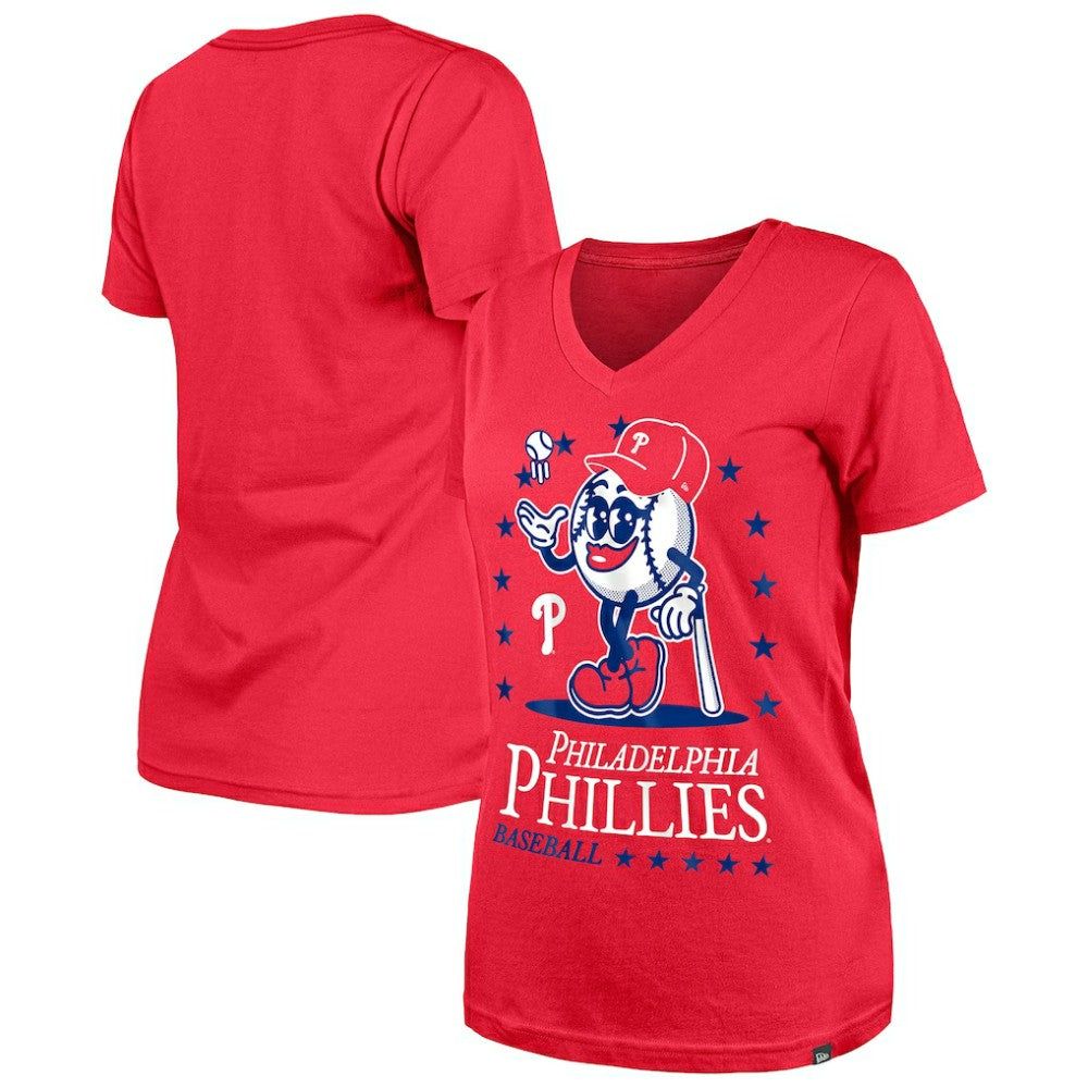 MLB Philadelphia Phillies New Era Women's Little Miss 2 V-Neck T-Shirt