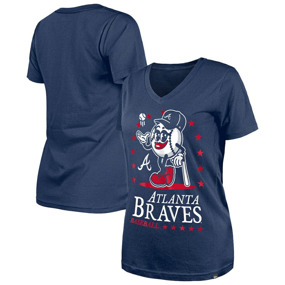 MLB Atlanta Braves New Era Women's Little Miss 2 V-Neck T-Shirt