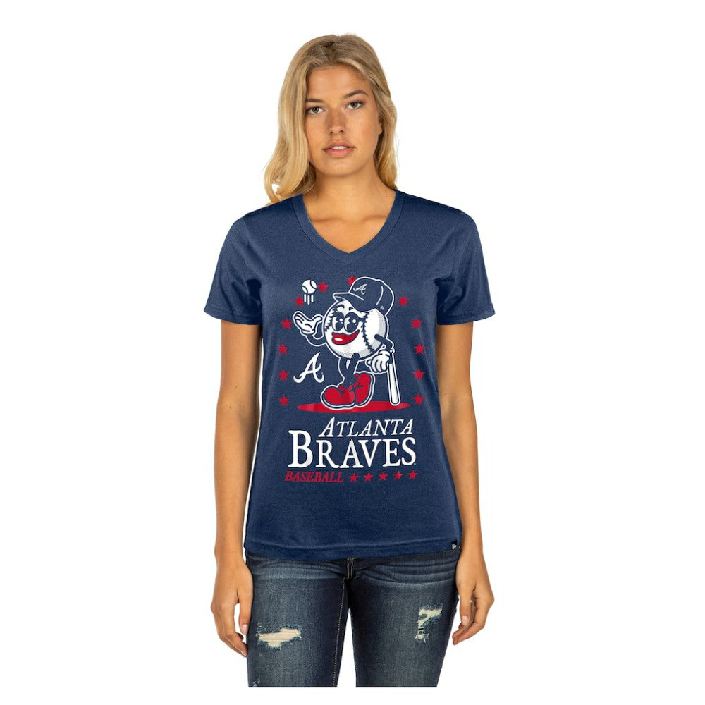 MLB Atlanta Braves New Era Women's Little Miss 2 V-Neck T-Shirt