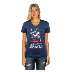 MLB Atlanta Braves New Era Women's Little Miss 2 V-Neck T-Shirt