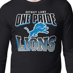 Starter Comic Style Slogan Long Sleeve T-Shirt - Detroit Lions