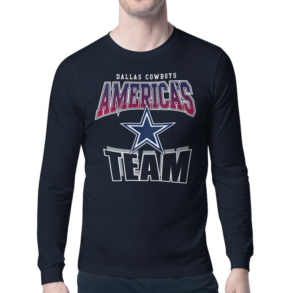 Starter Comic Style Slogan Long Sleeve T-Shirt - Dallas Cowboys