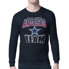 Starter Comic Style Slogan Long Sleeve T-Shirt - Dallas Cowboys