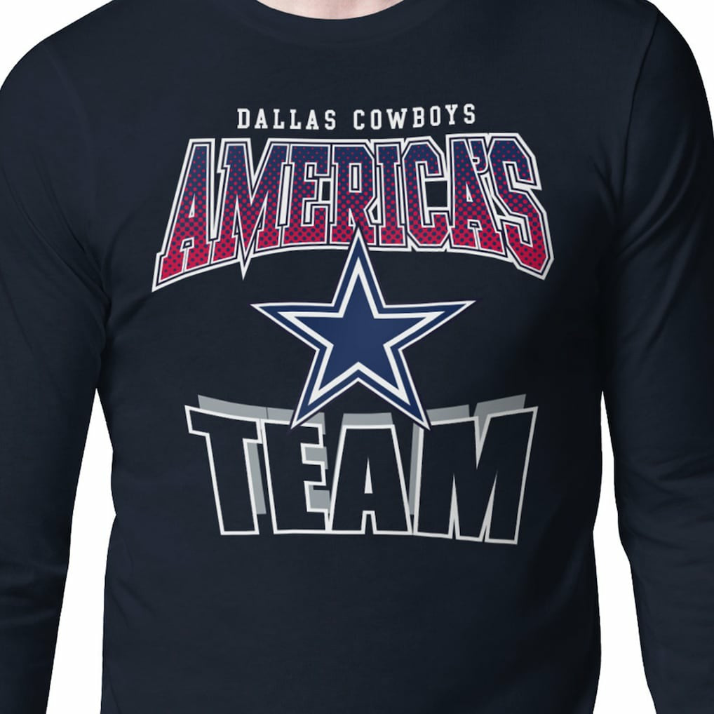 Starter Comic Style Slogan Long Sleeve T-Shirt - Dallas Cowboys