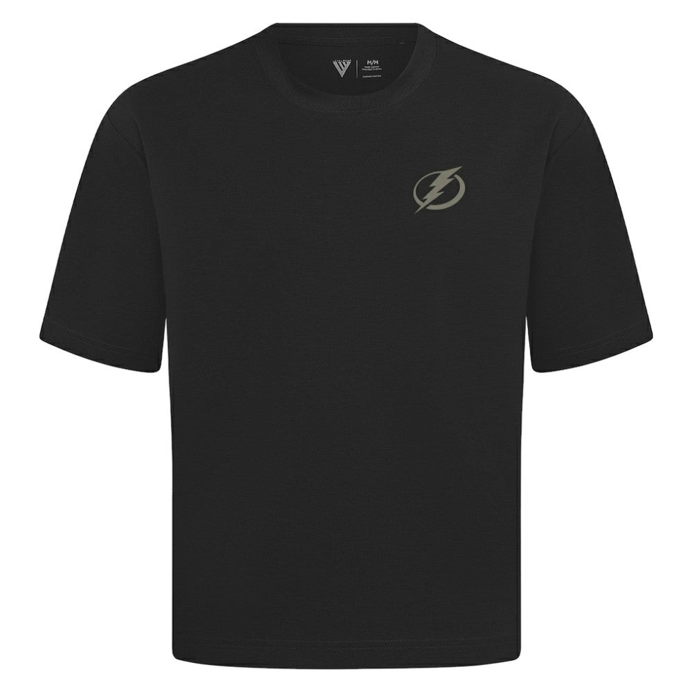 NHL Black Tampa Bay Lightning Levelwear Copper Oversized Luxe Signature Knit T-Shirt