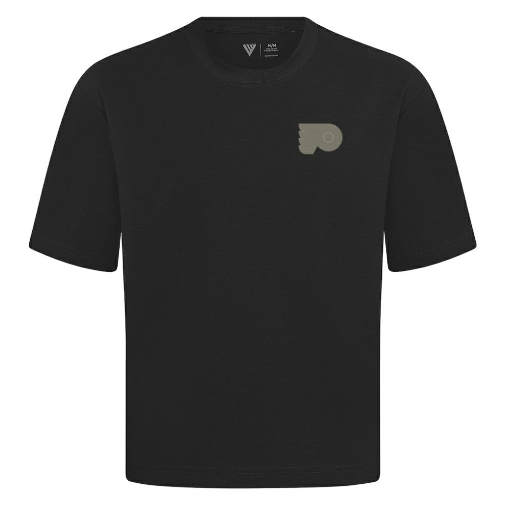 NHL Black Philadelphia Flyers Levelwear Copper Oversized Luxe Signature Knit T-Shirt