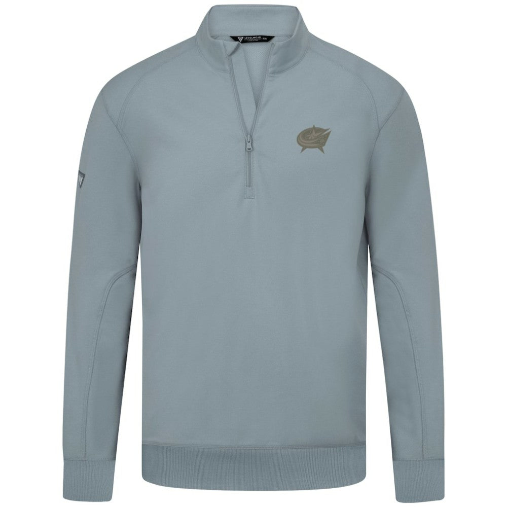NHL Gray Columbus Blue Jackets Levelwear Copper Upright Quarter-Zip Pullover