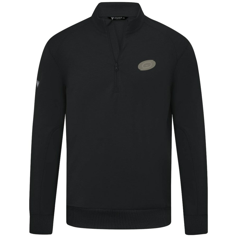 NHL Black Carolina Hurricanes Levelwear Copper Upright Quarter-Zip Pullover