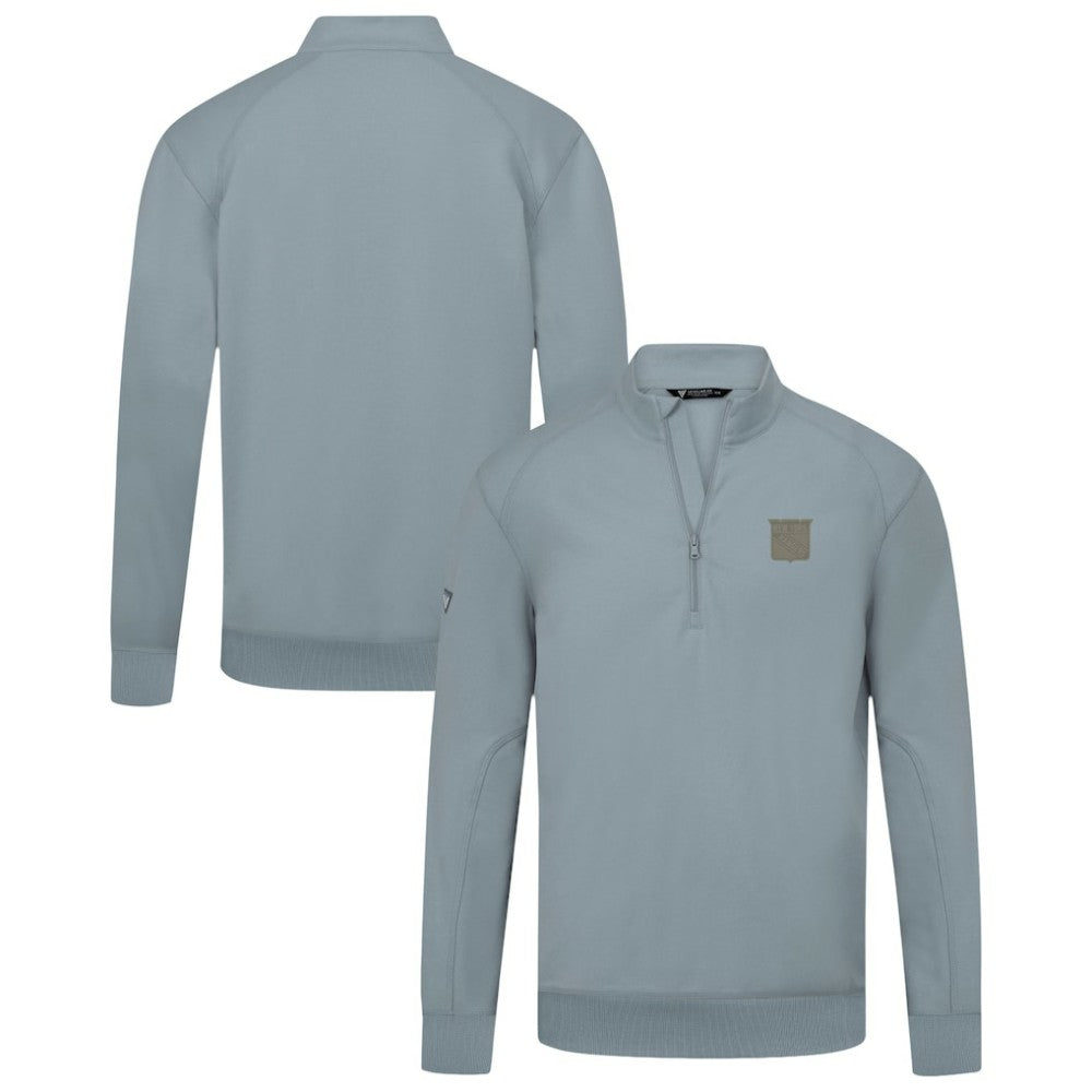 NHL Gray New York Rangers Levelwear Copper Upright Quarter-Zip Pullover