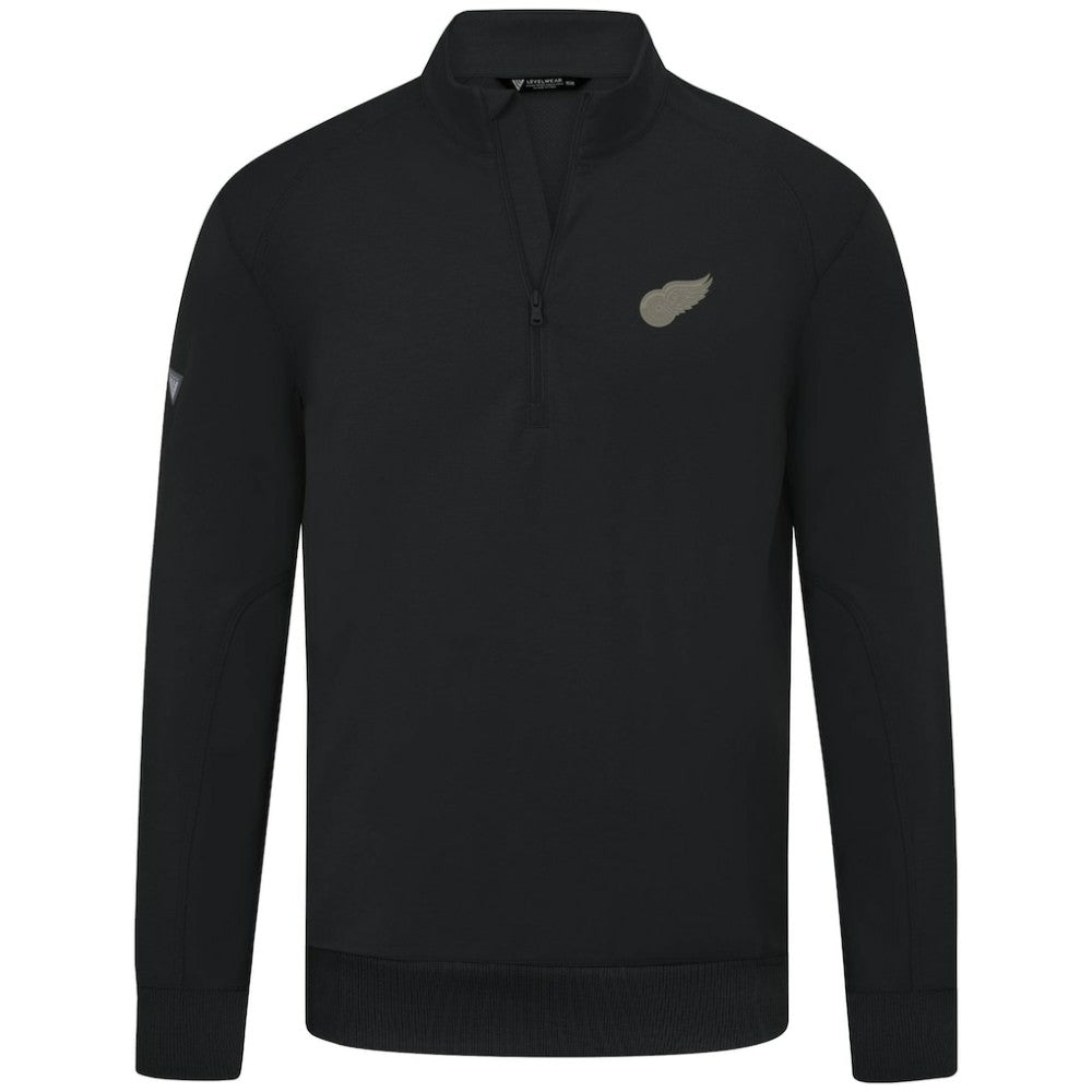 NHL Black Detroit Red Wings Levelwear Copper Upright Quarter-Zip Pullover