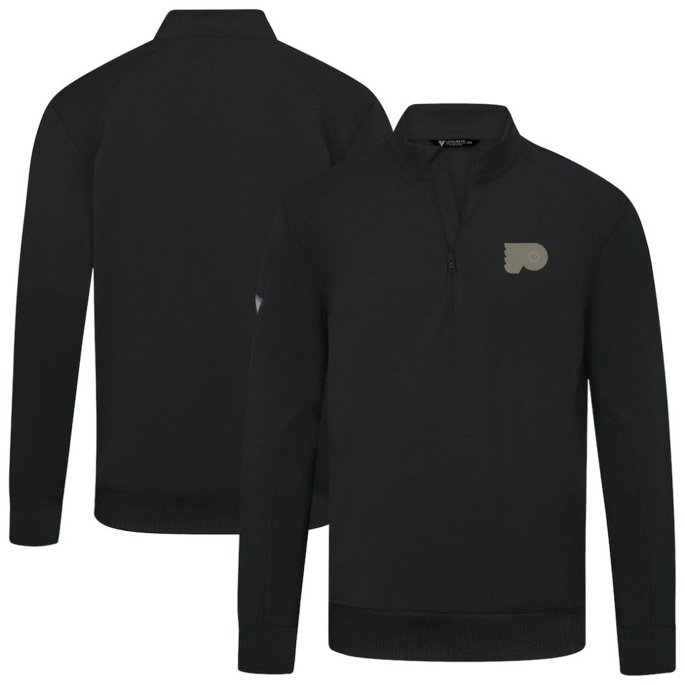 NHL Black Philadelphia Flyers Levelwear Copper Upright Quarter-Zip Pullover