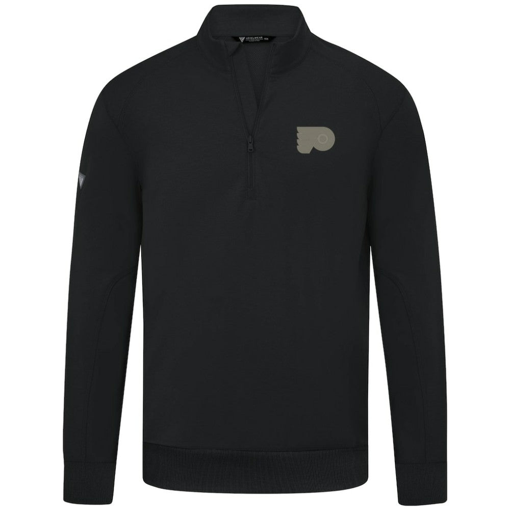 NHL Black Philadelphia Flyers Levelwear Copper Upright Quarter-Zip Pullover