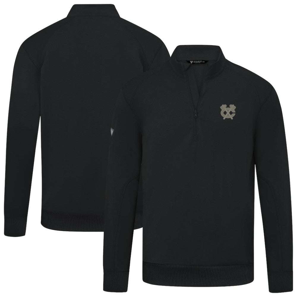 NHL Black Chicago Blackhawks Levelwear Copper Upright Quarter-Zip Pullover