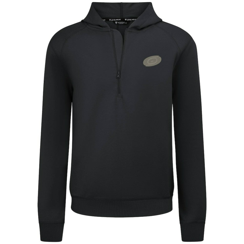 NHL Black Carolina Hurricanes Levelwear Technic Quarter-Zip Pullover Hoodie